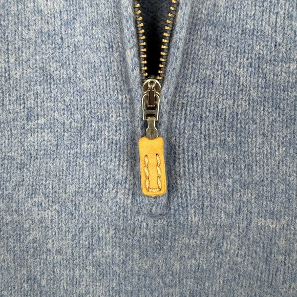 Monsieur Balmain Sweater Mens 52 Blue Wool Cashmere Quarter Zip Made in Italy - Picture 3 of 12